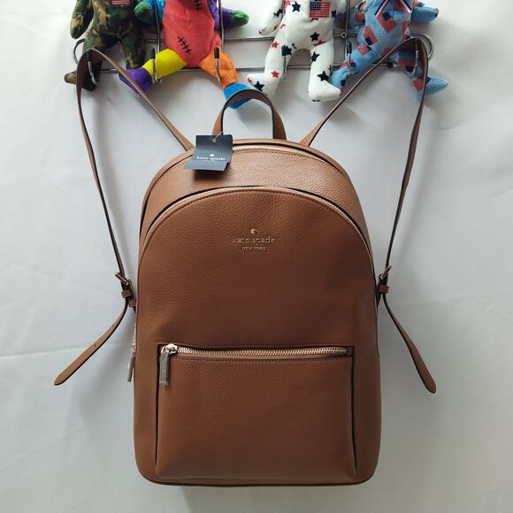 Kate Spade New York Lena Brown Leather Zipper Closure Top Handle Backpack - NWT main image 4